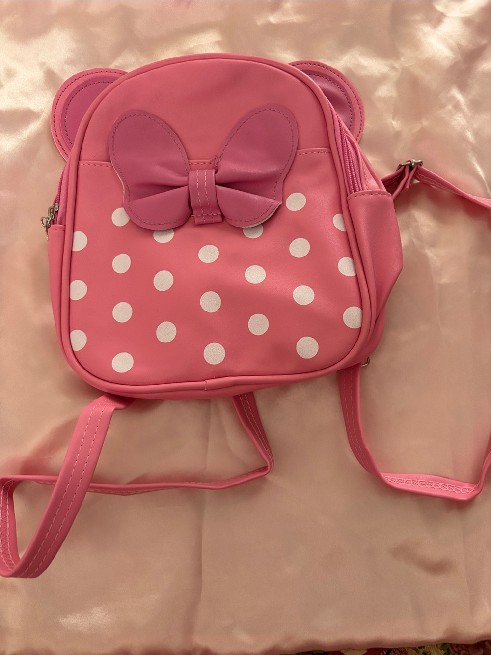 Cute Pink Ear Detail Mini Backpack